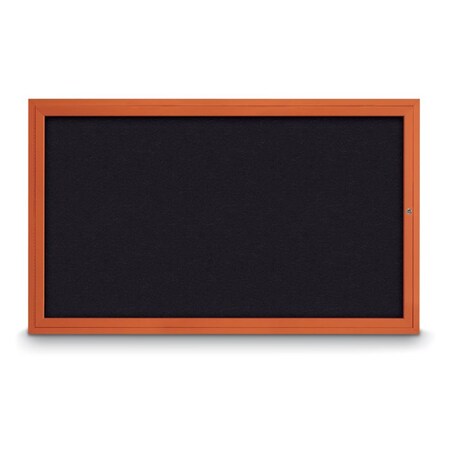 United Visual Products Slim Enclosed Corkboard, 24"x36", White Alum Frame/Amethyst UVEB2436-WHITE-AMETHY